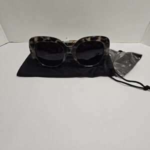Women’s Leopard Print Square Sunglasses - Black Gradient Lenses